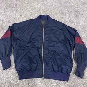 Daniel Patrick Navy Blue Full Zip Fleece Lined Bomber Outwear Jacket Men’s XL